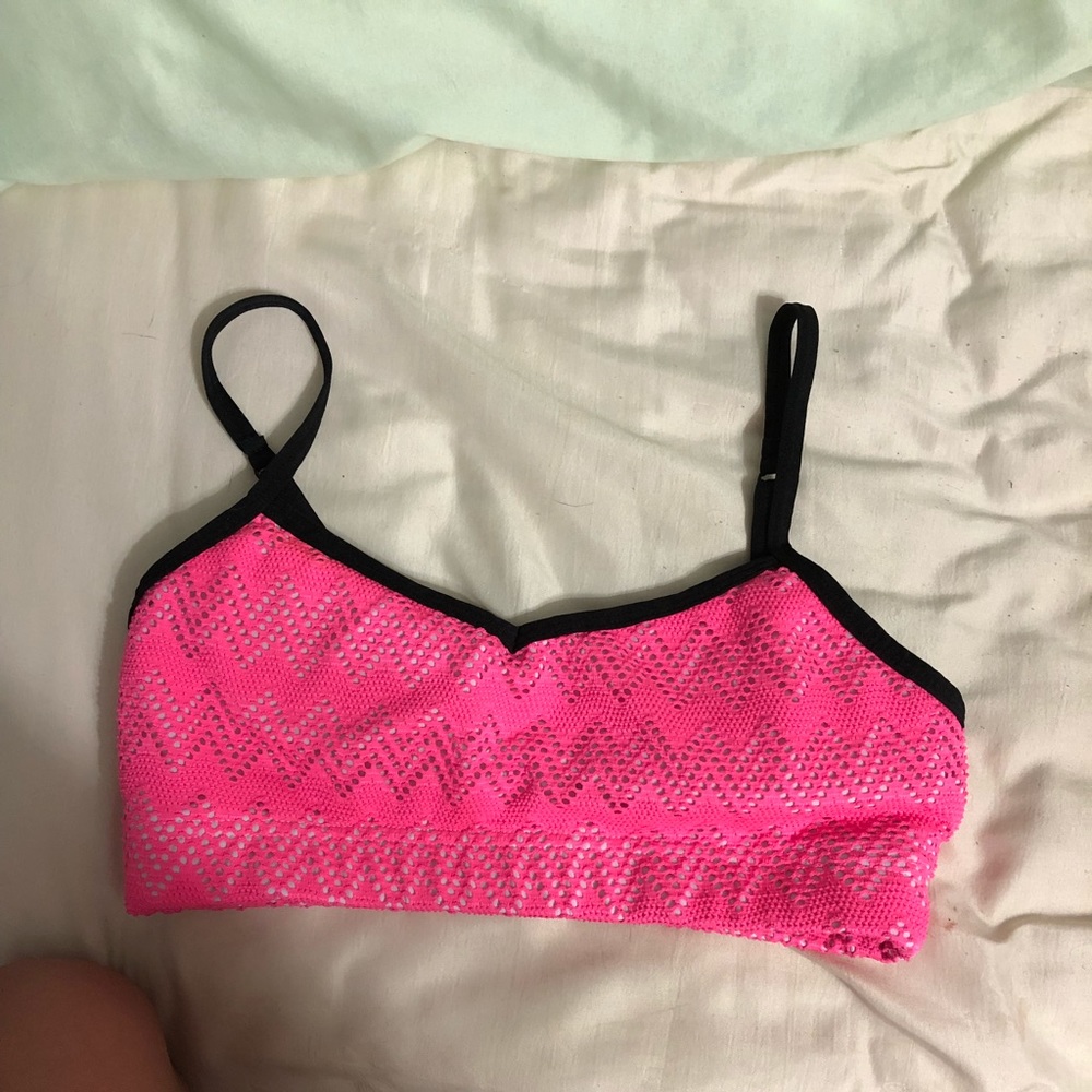 Pink sports bra
